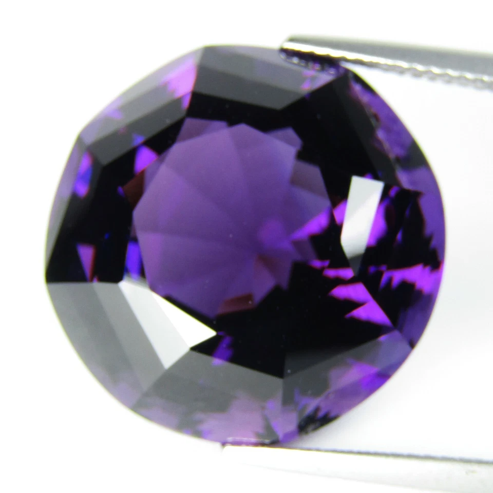 34.50Cts Excelente Amatista Natural 21mm Redondo Corte Espiral Piedra Preciosa Suelta Ref VDO Foto 3 de 4