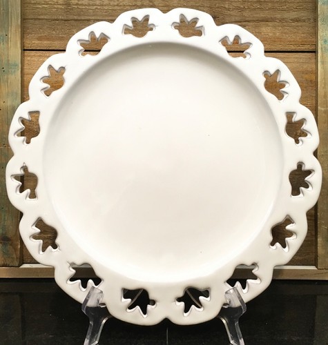 13" White Cut Out Dove Platter Made In Italy Decorato A Mano - Picture 5 of 5