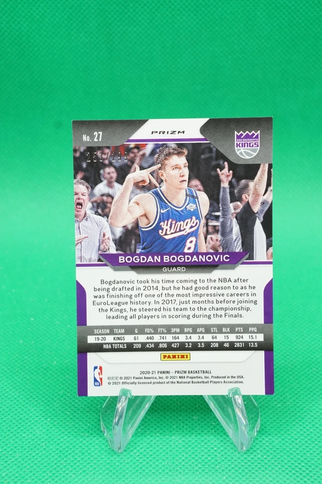 2020-21 Prizm Base Prizms Red SP /299 #27 Bogdan Bogdanovic R6220J - Image 2 of 2