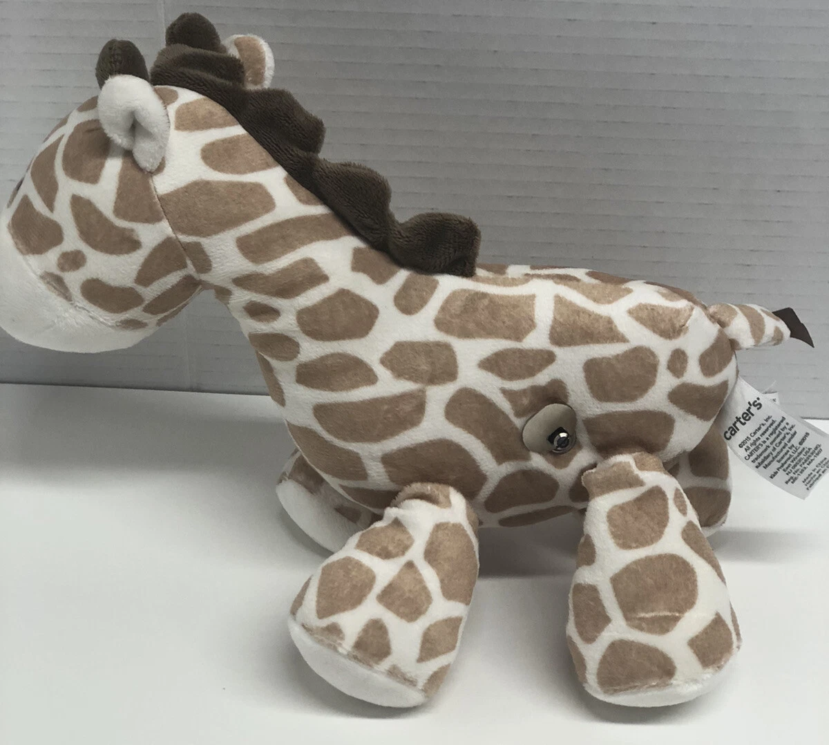 Carters Musical Giraffe Tan Brown White Baby Stuffed Toy