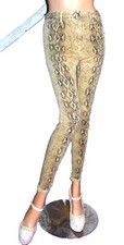 Zara Beige Faux Snake Skin Jeans 6