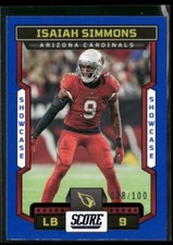 2023 Score Showcase Blue Parallel /100 #159 - Isaiah Simmons - Cardinals Rookie!