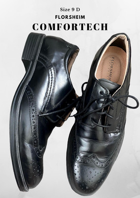 Florsheim Comfortech Black Wingtip 