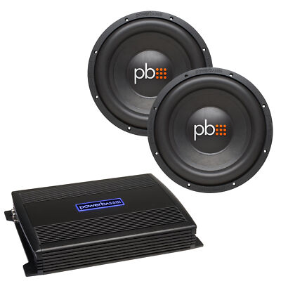 PowerBass 2 S-1204D 12'' Dual 4-Ohm Subwoofers + 1 ASA3-600.1D ASA Series Ampl...
