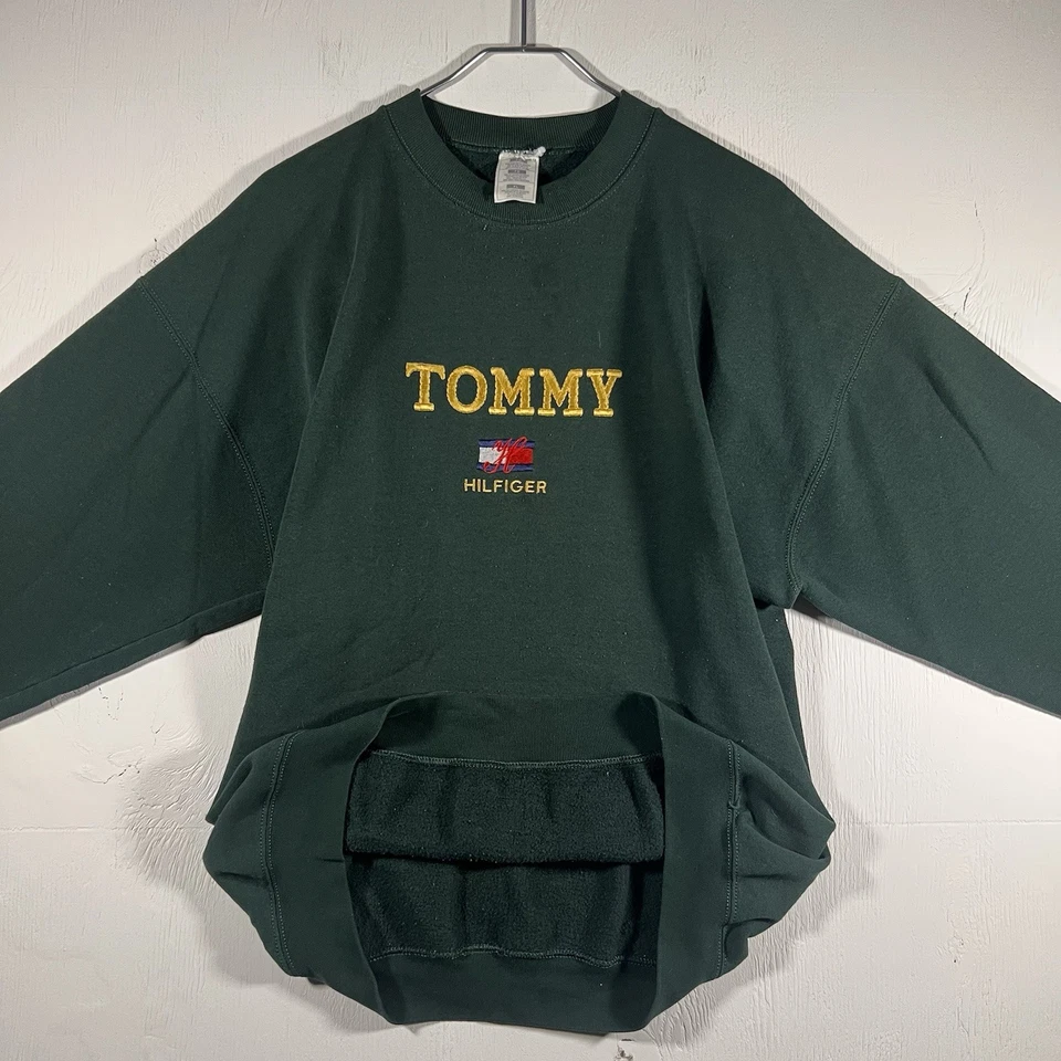 Moletom vintage Tommy Hilfiger masculino bordado logotipo pulôver gola redonda (XL) - Imagem 2 de 4