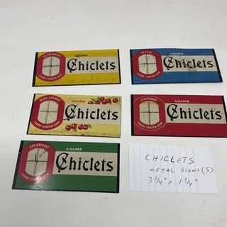 Five Vintage Chicklets Gum Signs