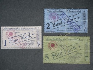 3x Hannoversch Münden POW KGL: 1 2 5 Mark 1915 | Leinen