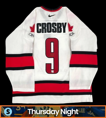 SIDNEY CROSBY SIGNED AUTO TEAM CANADA NIKE JERSEY HOCKEY FRAMEWORTH COA