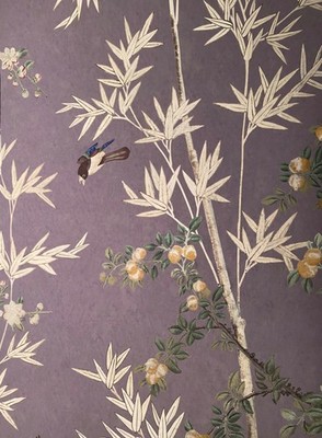 19  x 34  Partial IKSEL for SCHUMACHER Eastern Eden Mauve Chinoiserie Wallpaper