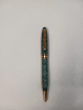 Waterman Phileas  BP Pen Marble Green Marble  W/ Gold Trim Preowned  