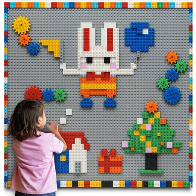 Customize Building Block Wall, 470+ PCS Activity Wall Mount Toys Bricks with ...