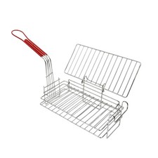 Frying Basket with Lid Rectangular Metal Mesh Frying Basket Non-Slip