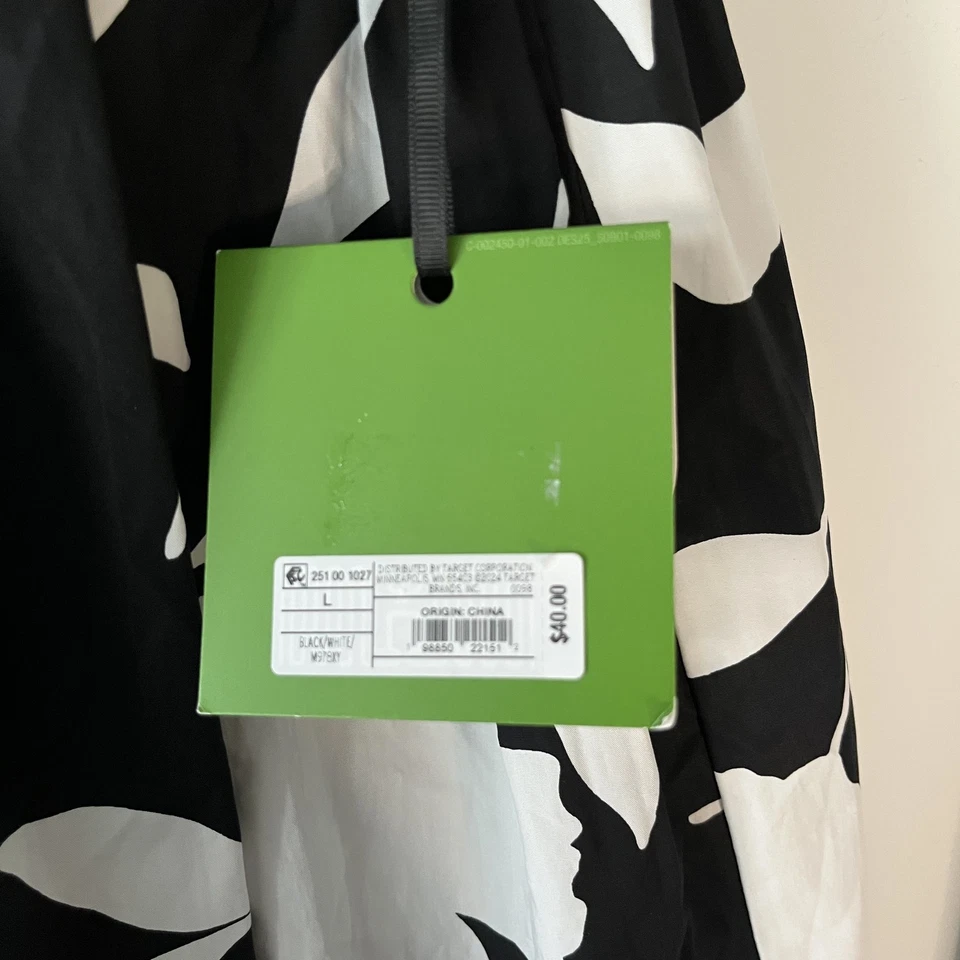Kate Spade Skirt Womens Large Black White Floral Midi Target Collab New Lined - Image 3 of 4