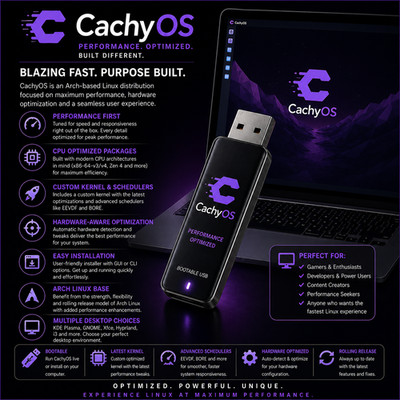 Cachy OS Bootable USB | Live & Install | LATEST Version - FAST EASY PRELOADED