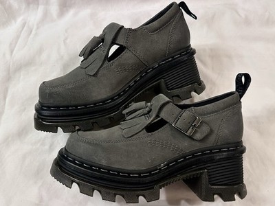 Dr. Martens Corran Waxy Suede Mary Jane Heeled Shoes  Size 6L or 37EU    NEW