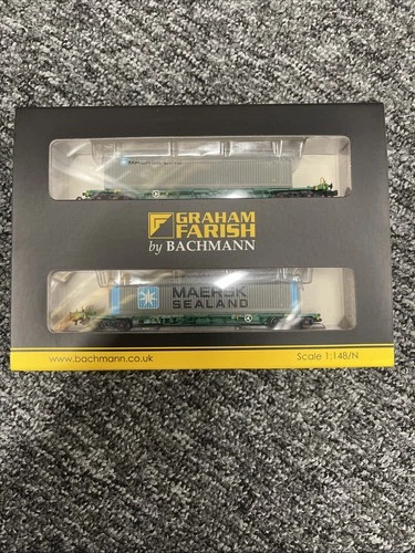 Graham Farish 377-369 Intermodal Bogie Wagons With 2 45ft Containers Maersk