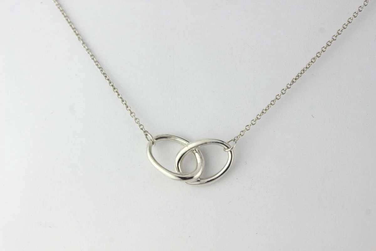 Collana Tiffany & Co. Anello ad Incastro 16" Argento 925 Peretti Autentica #2576