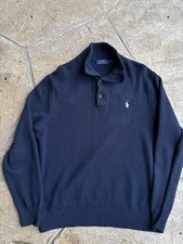 Polo Ralph Lauren Men's Mock Neck Ribbed Knit Pullover Sweater Navy Blue XL