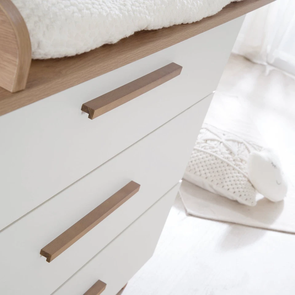 roba Wickelkommode Ole - Wickeltisch 3 Schubladen Baby Wickeln Holz - Weiß - Bild 4 von 4