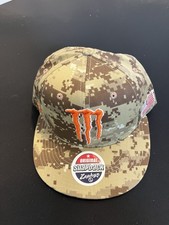 Zephyr Monster Energy Snap Back BrownCamo Hat Embroidered Flat Brim Cap NWT
