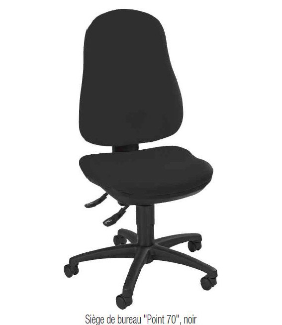 Topstar Point 70 fauteuil de bureau ergonomique en tissu noir