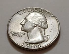 1964-D Washington Quarter • NMM 90% Silver • Strong Detail    X134