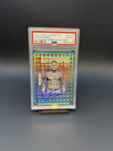 Topps 2025 UFC Dustin Poirier Octagon Autographs Geometric PSA 10