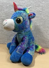 Fiesta Rosie Scribbleez Unicorn Blue Pink Plush Soft Toy Stuffed 15" Animal