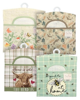 On Trend 100% Baumwolle PEG BAG mit doppeltem Aufhängehaken (30 x 33 cm)