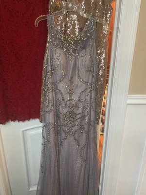 Mac Duggal Women s Size 14 Silver/Purple Dress (SHIPS ASAP!!!)