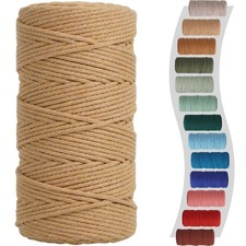 Macrame Cord 3mm 220 Yards Light Tan Cotton Rope Yarn DIY Craft Supply
