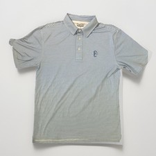 Straight Down Golf Polo Shirt Men's Large Striped Short Sleeve Performance