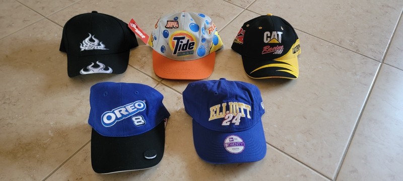 Nascar Racing Youth Hats Lot Of 5 