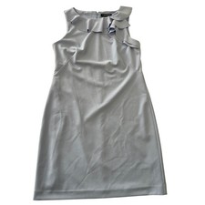 Lauren Ralph Lauren Blue Sleeveless Shift Dress Ruffle Neckline Size Women's 10
