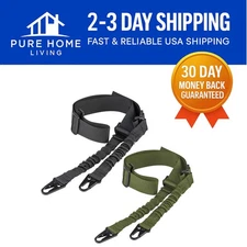 Comfortable 62-Inch Two Point Rifle Sling with Upgraded Metal Hook - Twin Pack