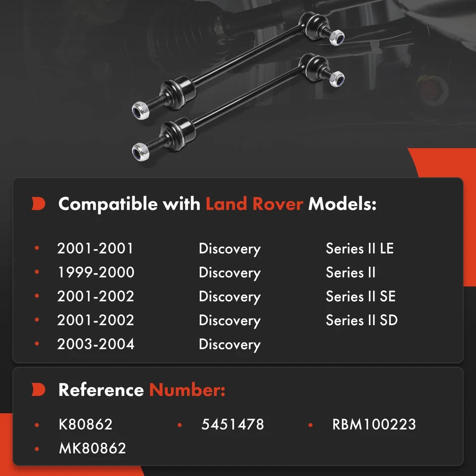 A-Premium 2pcs Sway Bar Link Front Driver & Passenger for Land Rover Discovery - Image 2 of 4