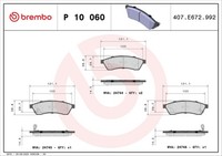 Bremsbelagsatz Scheibenbremse Prime Brembo P 10 060 FüR Chevrolet Epica LPG