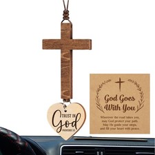 Cross for Car Mirror Christian Bible Verse Ornament Jesus Car Decorations