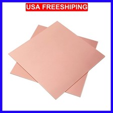 2 Pieces 99.9 Pure Copper Sheet, 4" x 4",18 Gauge1mm Thickness, Film Attache...
