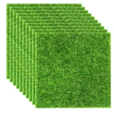 10 PCS 6x6 inch Fake Grass for Crafts Artificial Garden Grass for Fairy Garden