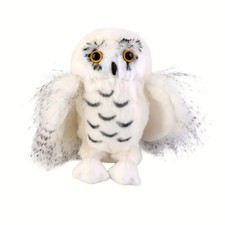 Cute Snowy Owl Plush Stuffed Animal Toy White Bird 8" Fluffy Feathers Cuddly