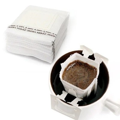 50 Stück Tragbare Kaffeefilter Papiertüte Hängend Ohr Tropf Kaffeebeutel Einweg
