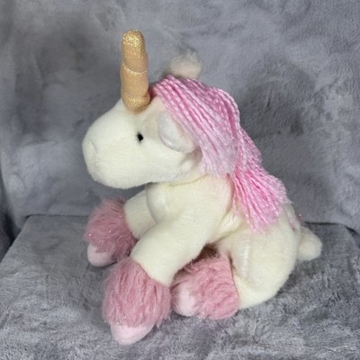 Russ Berrie Starlit Unicorn Plush Pink Mane Glitter Horn Stuffed Animal
