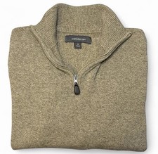 Croft  Barrow Men  s M Tan Quarter Zip Sweater Knit Pullover