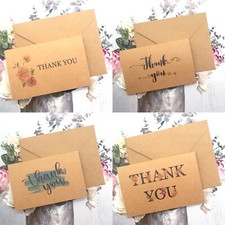 25x Thank You Cards Card Stock Paper 10x6.5CM Wedding Foldable Saying Shop Note