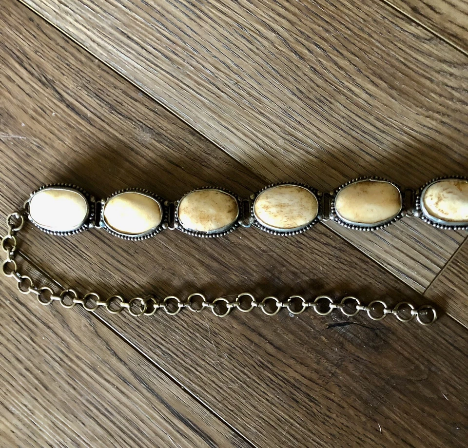 Bedouin Silver Belt with Polished Stones - 8.5 oz - Fits Up To 42in Long - Image 4 of 4