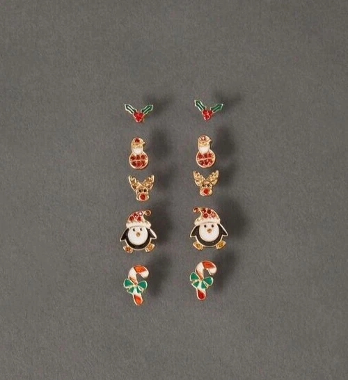 Accessorize Christmas novelty stud earring pack, x5 pairs included,new with tags - Image 2 of 4