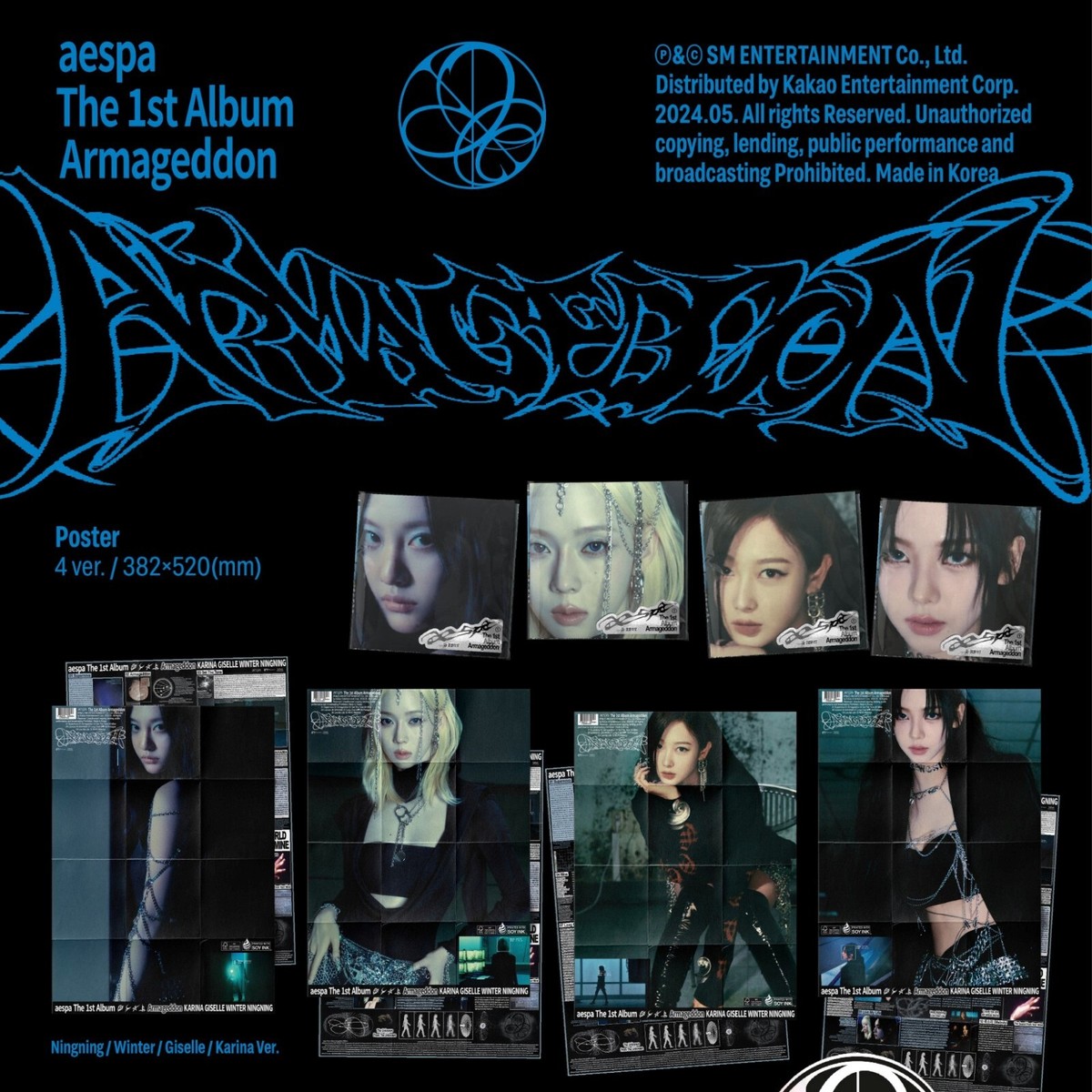 AESPA 1st Album Armageddon Poster Random Ver. CD+Card+Post+F