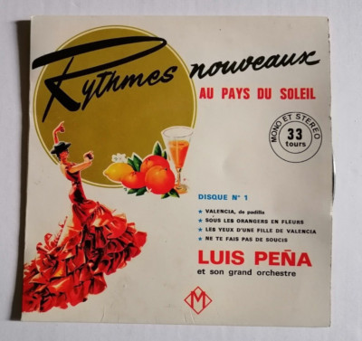 Luis Peña: New Rhythms Country Of The Sun 7'' EP 33T Promo Maison Pascual Fruits