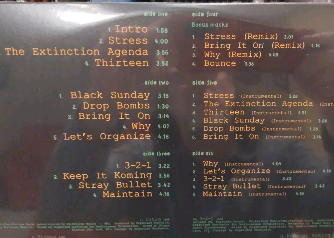 Organized Konfusion Stress (30th Ann.) Orange Black Splatter /500